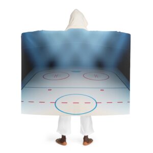 Ice Hockey Rink Hooded Sherpa Fleece Blanket