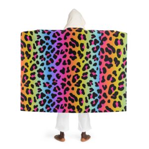 Leopard Hooded Sherpa Fleece Blanket