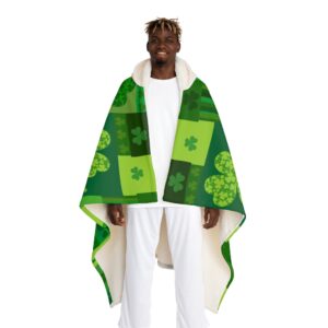 St. Patricks’s Day Hooded Sherpa Fleece Blanket