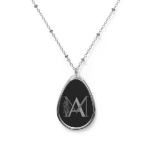 Personalized 2 Letter Monogram Oval Necklace