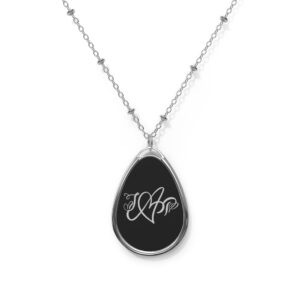 Personalized 3 Letter Monogram Oval Necklace