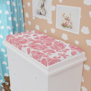 Pink Floral Baby Changing Pad Cover