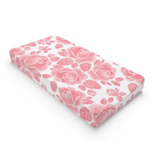 Pink Floral Baby Changing Pad Cover