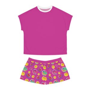 Pink Planets Women’s Short Pajama Set (AOP)