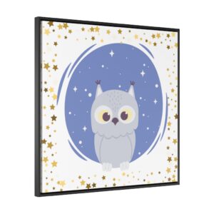 Owl with night stars Canvas Gallery Canvas Wraps, Square Frame