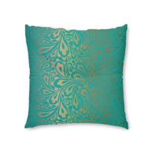 Moroccan Pattern Tufted Floor Pillow, Square