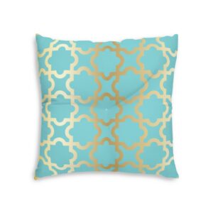 Moroccan Pattern Tufted Floor Pillow, Square