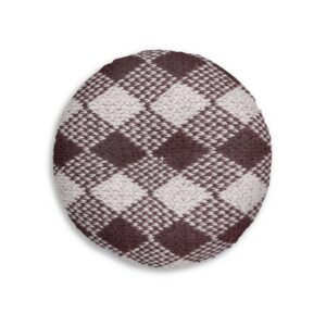 Diamond Plaid Pattern Tufted Floor Pillow, Round