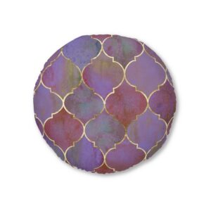 Moroccan Pattern Tufted Floor Pillow, Round