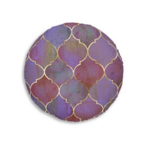 Moroccan Pattern Tufted Floor Pillow, Round