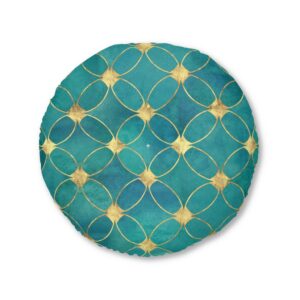 Moroccan Pattern  Tufted Floor Pillow, Round