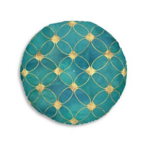 Moroccan Pattern  Tufted Floor Pillow, Round