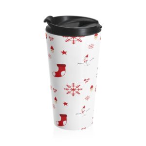 Christmas themed – Snowman, Christmas Stocking, Snow Flake Tumbler – Holiday Tumbler – Stainless Steel Travel Mug