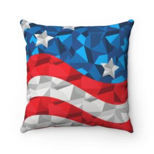 American Throw Pillow – Patriotic – Memorial Day – Fourth of July – 4th of July – American Decor – Spun Polyester Square Pillow