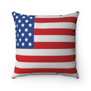 American Flag Throw Pillow – Patriotic – Memorial Day – Fourth of July – 4th of July – American Decor – Spun Polyester Square Pillow