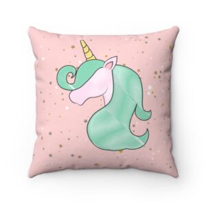 Magical Unicorn Decorative Pillow – Unicorn Room – Unicorn Bedding – Unicorn Decor- Spun Polyester Square Pillow