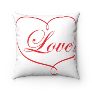 Valentine’s Day Love Pillow – Cute Valentine’s Day Pillow – Valentine’s Day Decor -Spun Polyester Square Pillow