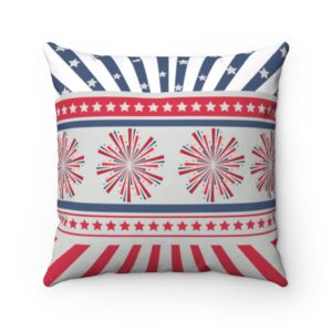 American Throw Pillows – Memorial Day – Fourth of July – Happy 4th – Spun Polyester Square Pillow