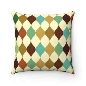 Multicolored Faux Suede Square Pillow