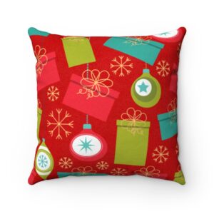 Gifts and Ornament Holiday Christmas Suede Square Pillow