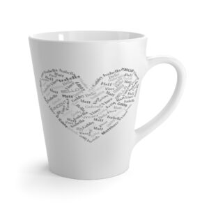 Customized Mug for Mom with Kids names on it in Heart Shape – Mother’s Day Gift – Latte mug