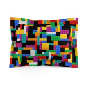 Building Blocks Pillow – Building Blocks Themed Bedding – Microfiber Pillow Sham