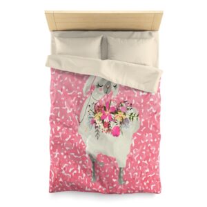Pink Llama Microfiber Duvet Cover