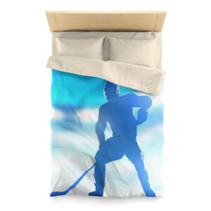 Aqua Sky Blue Hockey Player Duvet Cover – Comforter – Bedding – Hockey Themed – Hockey Gift – Hockey Room-Microfiber Duvet Cover