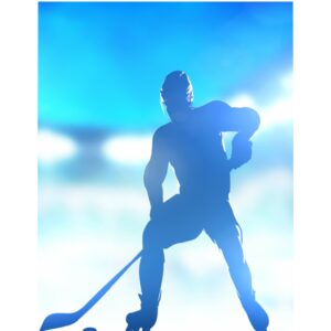 Aqua Sky Blue Hockey Player Duvet Cover – Comforter – Bedding – Hockey Themed – Hockey Gift – Hockey Room-Microfiber Duvet Cover