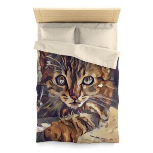 Cat Duvet Cover – Feline – Kitten – Comforter – Cat Bedding – Cat Bedroom – Microfiber Duvet Cover