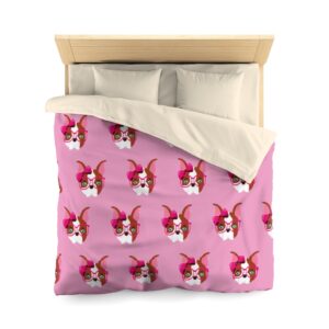 Cute Girl Bulldog Duvet Cover – Comforter – Female Bulldog – Pink Bulldog Duvet Cover – Microfiber Duvet Cover