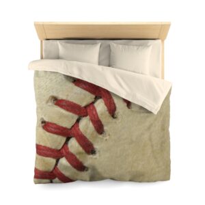 Baseball Seams Stitches Duvet Cover – Baseball Room – Baseball Theme – Microfiber Duvet Cover