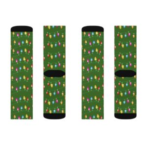 Holiday Christmas Tree Lights Sublimation Socks