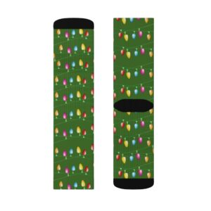 Holiday Christmas Tree Lights Sublimation Socks