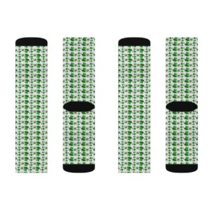 St. Patrick’s Day Socks – Green Leaf Clover Socks – St. Paddy’s Day Socks – Sublimation Socks