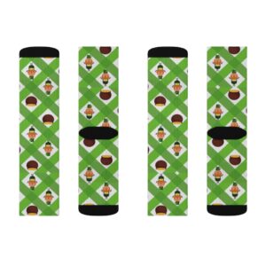 St Patrick’s Day Leprechaun and Pot of Gold Socks – St Paddy’s Day – Irish – Sublimation Socks