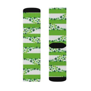 Striped Clover Socks – St Patrick’s Day Socks – st Paddy’s day – Sublimation Socks