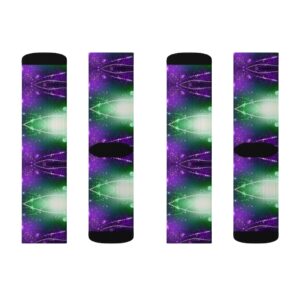 Mardi Gras Lights and Beads Sublimation Socks