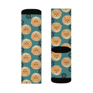 Pomeranian Socks – Customized Pomeranian Socks – Pomeranian Owner Gift – Love My Pomeranian – Pom Socks – Sublimation Socks