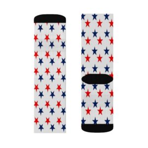 American – Patriotic – 4th of July Socks – Stars – Red White and Blue – Sublimation Socks