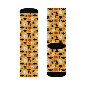 Halloween Socks – Ghosts – Bats – Witches Hat – Sublimation Socks