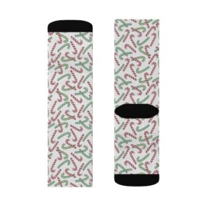 Candy Cane Christmas Socks – Holiday Socks – Festive Socks – Sublimation Socks