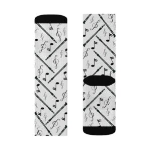 Clarinet Music Socks – Clarinet Player Gift – Musician Gift – Clarinet Lover – Sublimation Socks