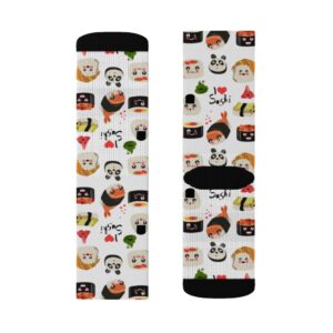 Sushi Socks – Cute Funny Sushi Socks – Loves Sushi – Sublimation Socks