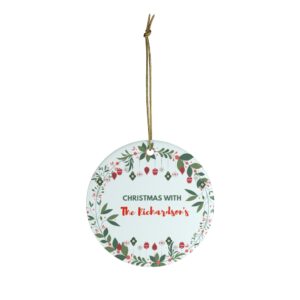 Personalized Wreath Christmas Holiday Ceramic Ornaments – Personalised