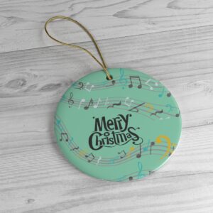 Music Notes Christmas Ceramic Ornament – Music themed – Great Gift for Musician – Christmas