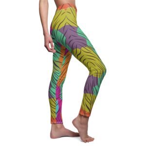 Animal Pattern Leggings – Colorful Zebra Pattern Leggings – Ombre Leggings – Women’s Cut & Sew Casual Leggings