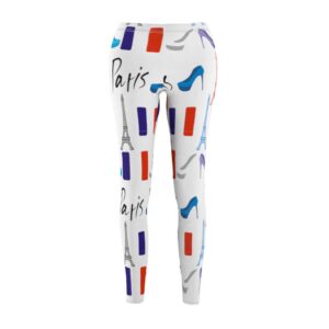 Paris Themed Leggings – Eiffel Tower Leggings – Fashion Leggings – Trendy Leggings – White Paris – Women’s Cut & Sew Casual Leggings