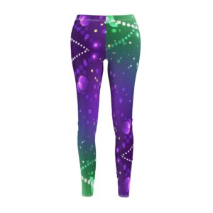 Mardi Gras Lights and Beads Trendy Leggings – Beads Leggings – Women’s Cut & Sew Casual Leggings